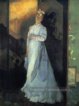  alfred Tableaux - La note d’adieu dame Peintre belge Alfred Stevens